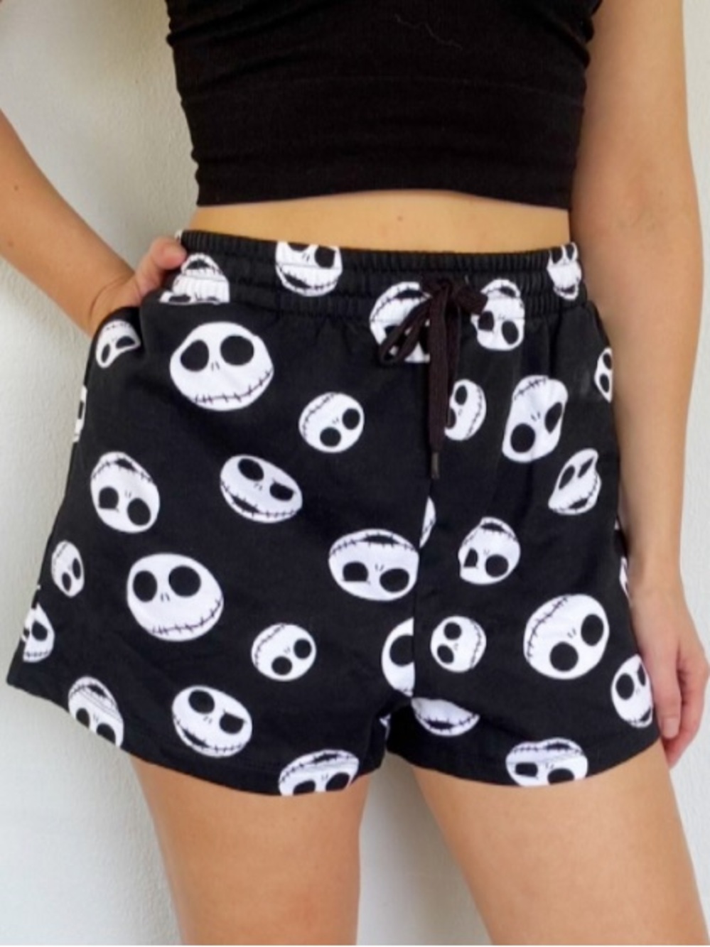 Disney Nightmare Before Christmas Jack Skellington black lounge shorts large
